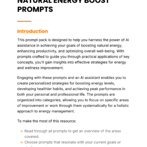 Natural Energy Boost - Prompts cover