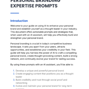 Personal Branding Expertise - Prompts cover