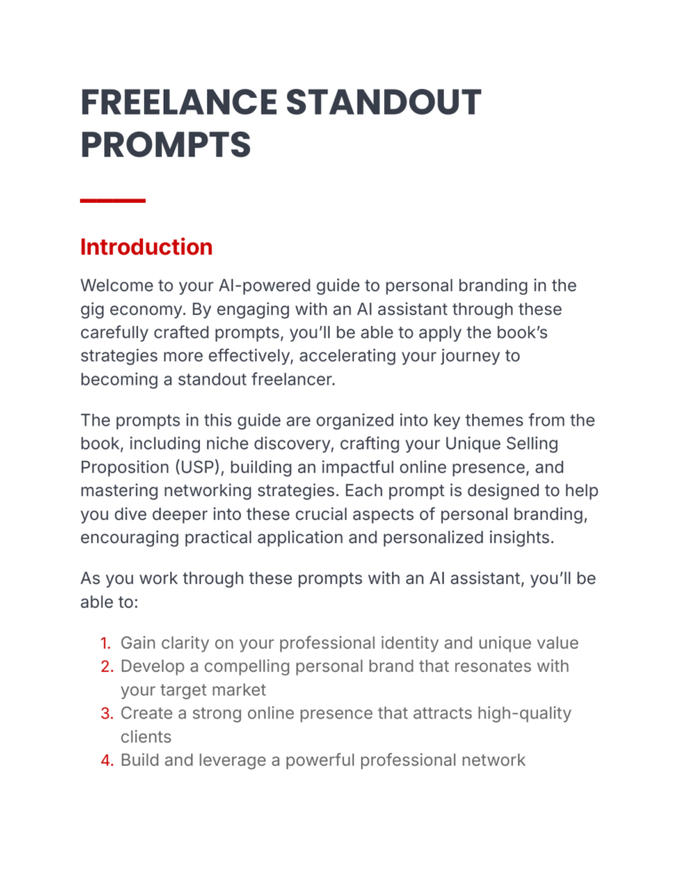 Freelance Standout Prompts cover